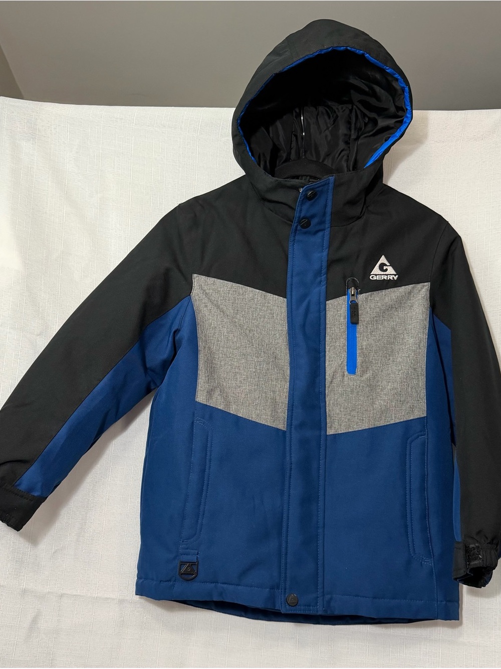 Gerry Weber Kids Blue, Black & Gray Hooded Puffer Jacket